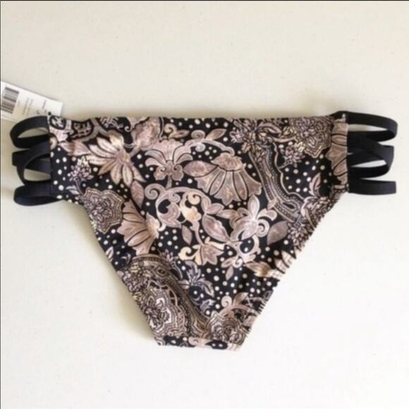 CARMEN MARC VALVO Strappy Brown Black Two Piece Tankini Paisley Printed Swimsuit - Picture 6 of 7